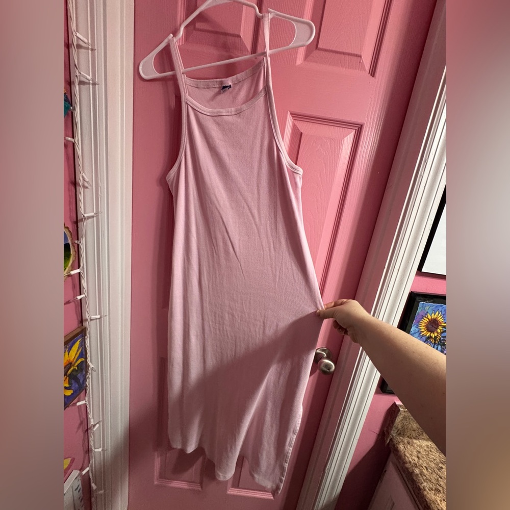 Pink midi dress